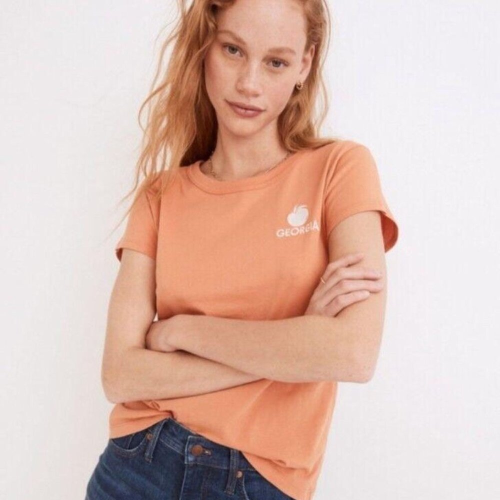 Madewell x Made Some Souvenirs NWT Georgia Embroidered Perfect Vintage Tee